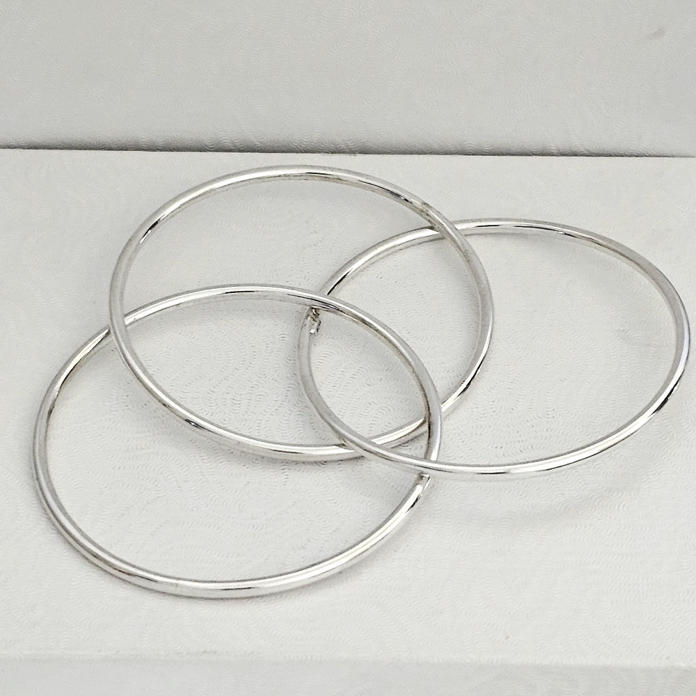 Artisan 925 Sterling Silver Interlocking Triple B… - image 2